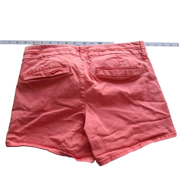 American Eagle Outfitters Chino Shorts Size 2 Pink Stretch Preppy Beach Tropical - Picture 2 of 9